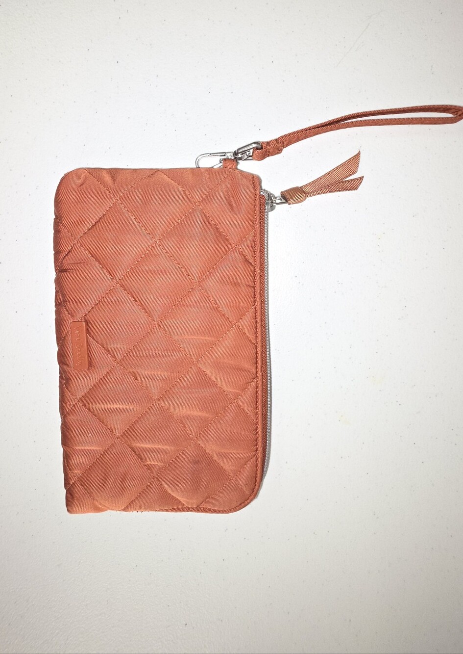 Vera Bradley Quilted Wristlet in Burnt Orange